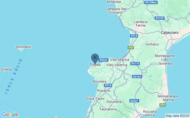 Kaart met locatie Tropea